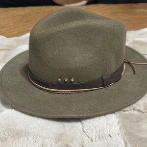 Olive Green Fedora Hat